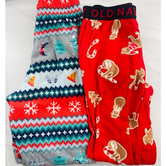 Lot of 2 Christmas Pajamas Boys Size 6-7, Holiday Winter PJS - Picture 1 of 9